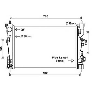 Radiateur de refroidissement moteur pour ALFA ROMEO GIULIETTA 2010-2016, OEM: 50514474, Neuf