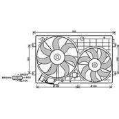 Ventilateur Radiateur moteur pour AUDI A3 3/5 Portes 2008-2012, OEM: 1K0121207T, Neuf