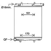 Radiateur de refroidissement moteur pour CITROËN C1 II ph.1 depuis 2014, OEM: B000622380, Neuf