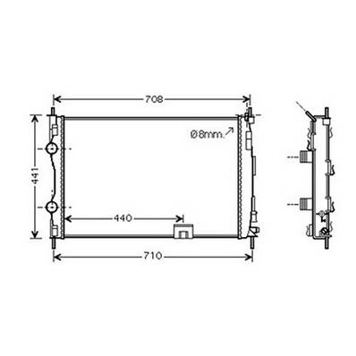 Radiateur de refroidissement moteur pour NISSAN QASHQAI I ph.2 2010-2014, OEM: 21400JD70A, Neuf