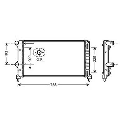 Radiateur de refroidissement moteur pour FIAT DOBLO I ph.1 2001-2005, OEM: 51779233, Neuf