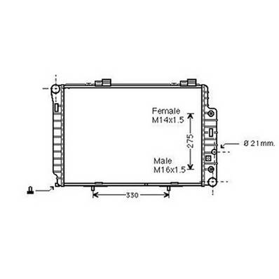Radiateur de refroidissement moteur pour MERCEDES SLK 1996-2004 (R170), OEM: 2025002203, Neuf