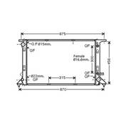 Radiateur de refroidissement moteur pour AUDI Q5 I ph.1 2008-2012, OEM: 8K0121251AA, Neuf
