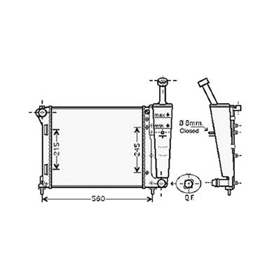 Radiateur de refroidissement moteur pour FIAT 500 ph.1 2007-2015, OEM: 51934449, Neuf