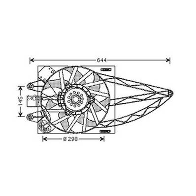 Ventilateur Radiateur moteur pour FIAT PANDA II ph.1 2003-2012, OEM: 51764536, Neuf
