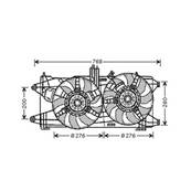 Ventilateur Radiateur moteur pour FIAT FIORINO III ph.1 2008-2016, OEM: 51718489, Neuf