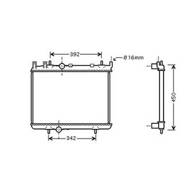 Radiateur de refroidissement moteur pour PEUGEOT 106 ph.2 1998-2005, OEM: 1330N2, Neuf