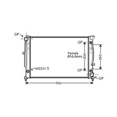 Radiateur de refroidissement moteur pour VOLKSWAGEN PASSAT B5 ph.2 2000-2005, OEM: 4B0121251R, Neuf