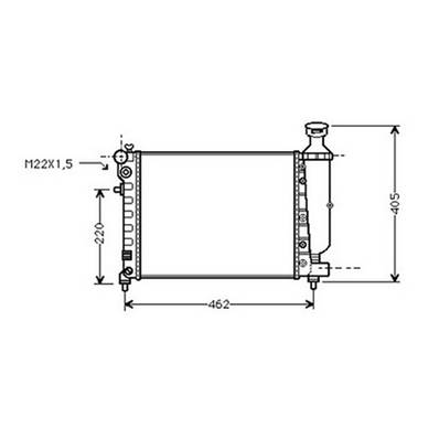 Radiateur de refroidissement moteur pour PEUGEOT 106 ph.2 1996-1998, OEM: 1301SQ, Neuf