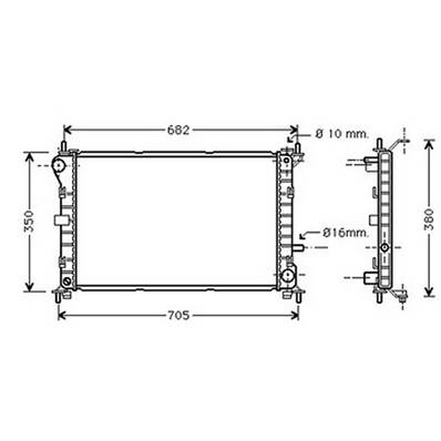 Radiateur de refroidissement moteur pour FORD FOCUS I ph.1 1998-2001, OEM: 1671967, Neuf
