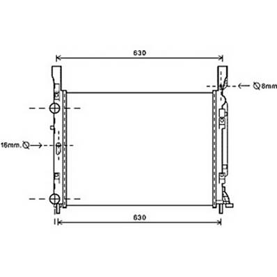 Radiateur de refroidissement moteur pour RENAULT KANGOO II ph.1 2008-2013, OEM: 4155000002, Neuf