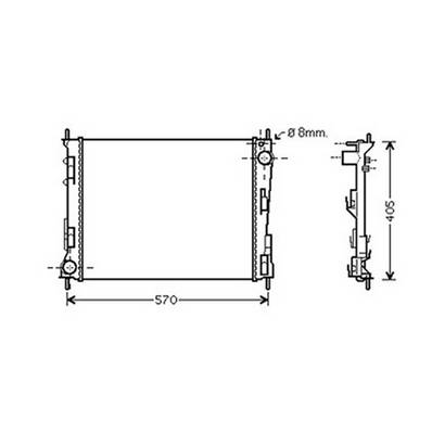 Radiateur de refroidissement moteur pour RENAULT TWINGO II ph.2 2012-2014, OEM: 8200448553, Neuf