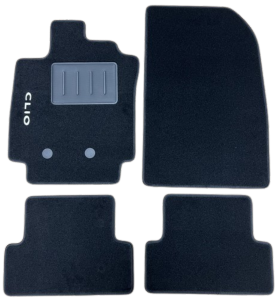Kit 4 Tapis de sol Auto pour RENAULT CLIO III de 2005-2012, avec sigle CLIO, avec CLIPS, Neuf