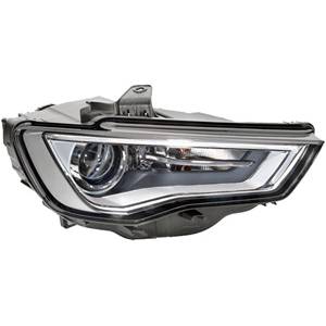 Phare Optique électrique avant droit pour AUDI A3 III ph.1 2012-2016, BI-XENON D3S,LED, avec moteur, parabole noire, Neuf