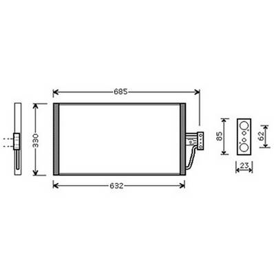 Condenseur de Climatisation pour BMW Serie 5 E39 1995-2000, OEM: 64538375513, Neuf