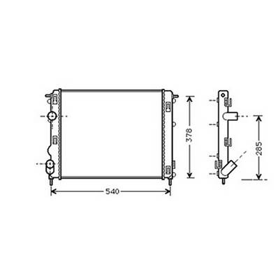 Radiateur de refroidissement moteur pour RENAULT KANGOO I ph.1 1997-2003, OEM: 7700428082, Neuf