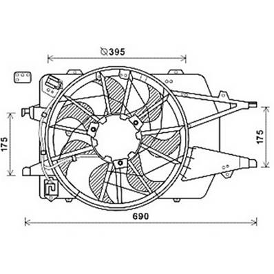 Ventilateur Radiateur moteur pour FORD FOCUS I ph.2 2001-2004, OEM: 1355712, Neuf