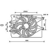 Ventilateur Radiateur moteur pour FIAT 500L ph.1 2012-2017, OEM: 51887948, Neuf