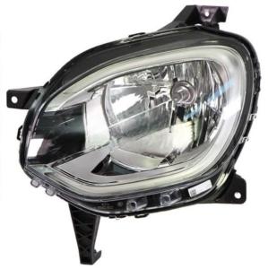 Phare gauche pour RENAULT TWINGO III phase 2 depuis 2019, H4-PY21W, avec feu de jour à LED, Prédisposé pour réglage électrique, Neuf