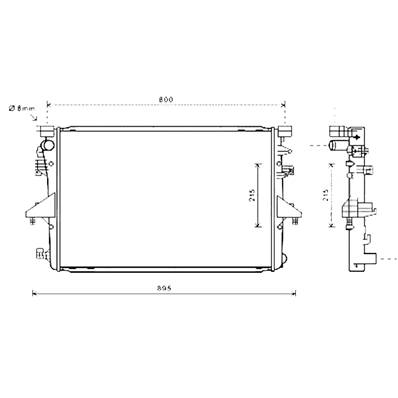 Radiateur de refroidissement moteur pour VOLKSWAGEN TRANSPORTER T6 ph.1 2015-2019, OEM: 7E0121212, Neuf