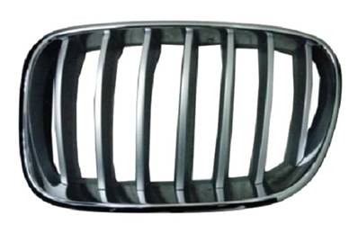 Grille de radiateur gauche pour BMW X3 F25 2010-2015, lames et contour gris titane, Neuve