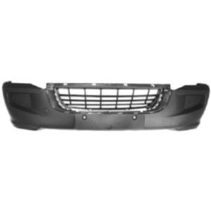 Pare-chocs avant pour VOLKSWAGEN CRAFTER phase 2 2011-2017, avec grille, cache crochet, gris foncé gaufré, Neuf