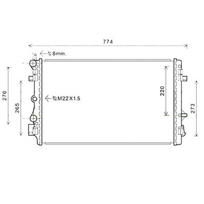 Radiateur de refroidissement moteur pour AUDI A1 2010-2014, OEM: 6R0121253H, Neuf
