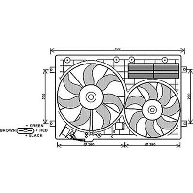Ventilateur Radiateur moteur pour AUDI A3 3/5 Portes 2008-2012, OEM: 1K0121207AD, Neuf