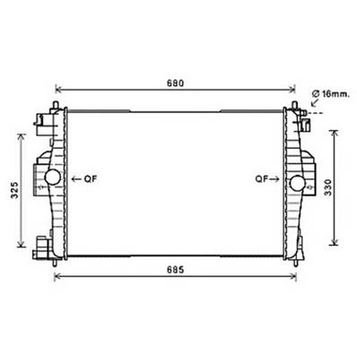 Radiateur de refroidissement moteur pour CITROËN DS4 2011-2015, OEM: 00001330Z2, Neuf