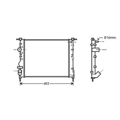 Radiateur de refroidissement moteur pour RENAULT KANGOO I ph.2 2003-2007, OEM: 2140000QAV, Neuf