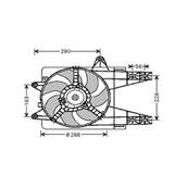 Ventilateur Radiateur moteur pour FIAT PUNTO I 1993-1999, OEM: 7741200, Neuf