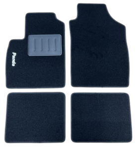 Kit 4 Tapis de sol Auto pour FIAT PANDA de 2003 à 2012, avec sigle PANDA, moquette noire, Neuf