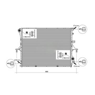 Radiateur de refroidissement moteur pour VOLKSWAGEN TOUAREG I ph.2 2007-2010, OEM: 7L6121253C, Neuf