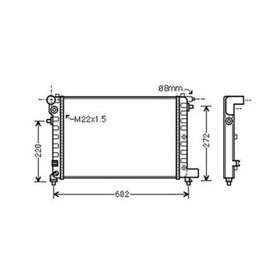 Radiateur de refroidissement moteur pour PEUGEOT 106 ph.2 1996-1998, OEM: 1301VT, Neuf