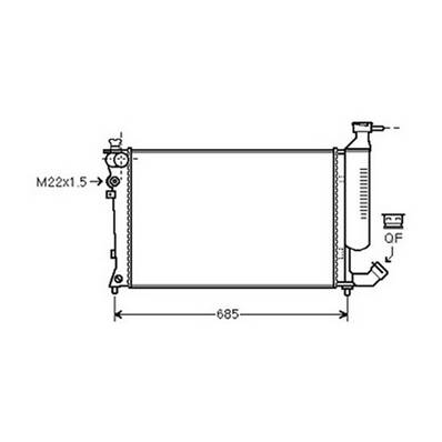 Radiateur de refroidissement moteur pour PEUGEOT 306 ph.2 1997-1999, OEM: 133051, Neuf