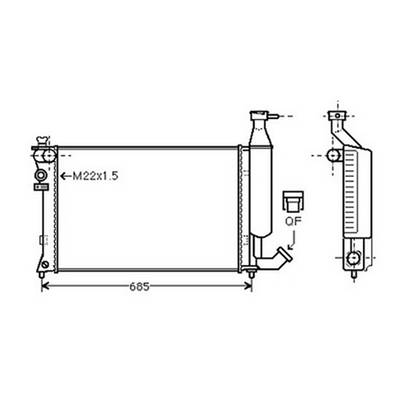 Radiateur de refroidissement moteur pour PEUGEOT PARTNER I ph.1 1996-2002, OEM: 133008, Neuf