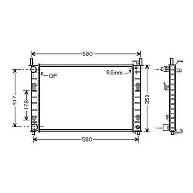 Radiateur de refroidissement moteur pour FORD FUSION ph.1 2002-2005, OEM: 1141491, Neuf