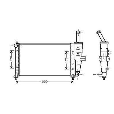 Radiateur de refroidissement moteur pour FIAT PUNTO II ph.1 1999-2003, OEM: 46745049, Neuf