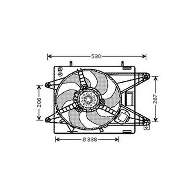 Ventilateur Radiateur moteur pour FIAT MULTIPLA 1998-2004, OEM: 46430980, Neuf