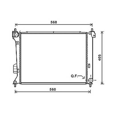 Radiateur de refroidissement moteur pour HYUNDAI i20 I ph.1 2009-2012, OEM: 253101J200, Neuf