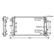 Radiateur de refroidissement moteur pour MERCEDES SPRINTER II ph.1 2006-2013 (W906), OEM: 9065000302, Neuf