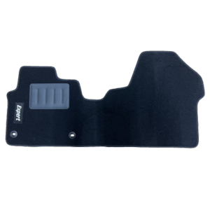 Tapis de sol Auto pour PEUGEOT EXPERT depuis 2016, avec sigle EXPERT, moquette noire et clips, Neuf