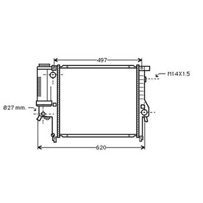 Radiateur de refroidissement moteur pour BMW Serie 3 E36 1990-1998, OEM: 17111728907, Neuf