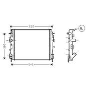 Radiateur de refroidissement moteur pour RENAULT KANGOO I ph.2 2003-2007, OEM: 8200072712, Neuf