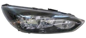 Phare Optique avant droit pour FORD FOCUS III phase 2 2014-2018, H7+H1, avec moteur, corps noir, Neuf