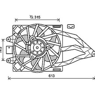 Ventilateur Radiateur moteur pour FIAT PANDA II ph.1 2003-2012, OEM: 51829974, Neuf