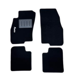 Kit 4 Tapis de sol Auto pour FIAT GRANDE PUNTO 2005-2012 avec sigle PUNTO, moquette noire, sans CLIPS, Neuf