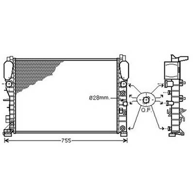 Radiateur de refroidissement moteur pour MERCEDES CLASSE E 2002-2006 (W211), OEM: 2115001302, Neuf