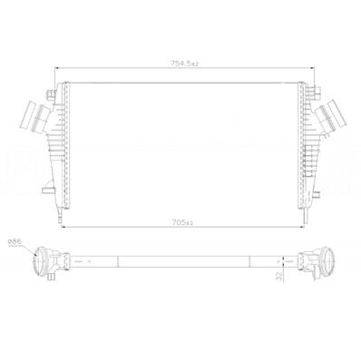 Intercooler pour OPEL INSIGNIA I ph.2 2013-2016, OEM: 22829850, Neuf
