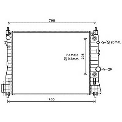Radiateur de refroidissement moteur pour OPEL MOKKA I 2013-2016, OEM: 95081725, Neuf